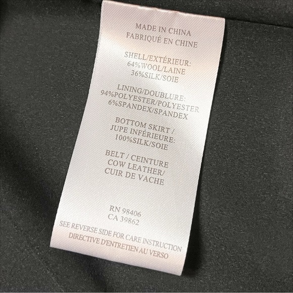 Theory Wool Silk High Low Maxi Dress 4 black white gray high neck flowy neutral - Picture 8 of 13